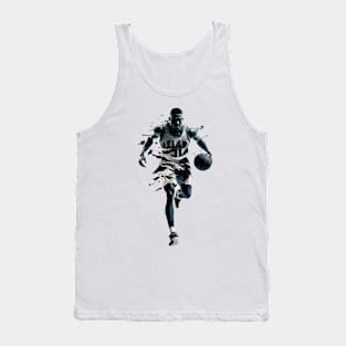 Basketball Courtside Elegance Monochrome Print Tank Top